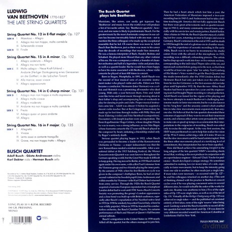 Busch Quartett: Beethoven: The Late String Quartets [3xWinyl]