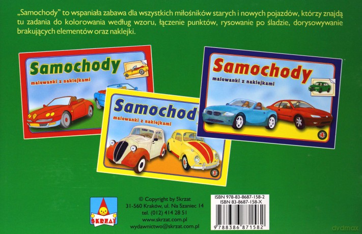 Samochody 1 naklejki [KSIĄŻKA]