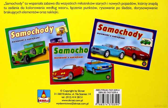 Samochody 3 naklejki [KSIĄŻKA]
