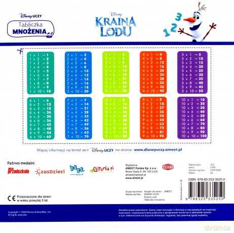 Disney Uczy Kraina Lodu Tabliczka mnożenia [KSIĄŻKA]