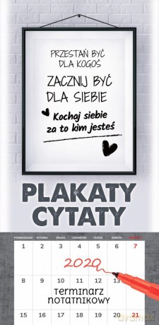 Kalendarz 2020 ścienny Notatnikowy Plakaty Cytaty [KALENDARZ]