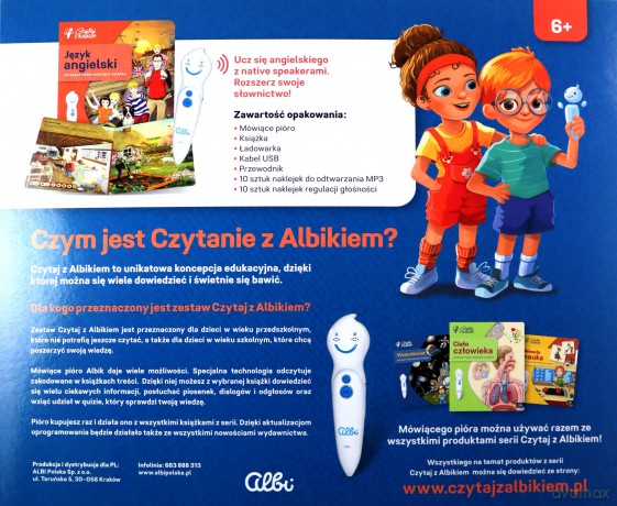 Czytaj z Albikiem. Zestaw pióro + Język Angielski