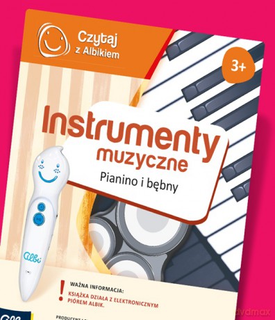 Czytaj z Albikiem. Instrumenty muzyczne. Pianino i bębny [KSIĄŻKA]