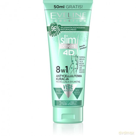 Eveline 4D slim EXTREME Antycellulitowa Kuracja modelująca sylwetkę 8w1 250 ml