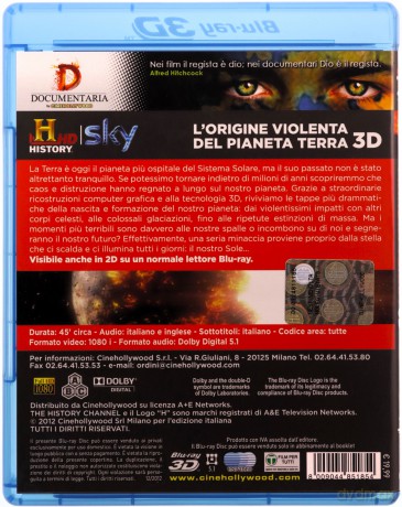 L'Origine Violenta Del Pianeta Terra [Blu-Ray 3D]+[Blu-Ray]