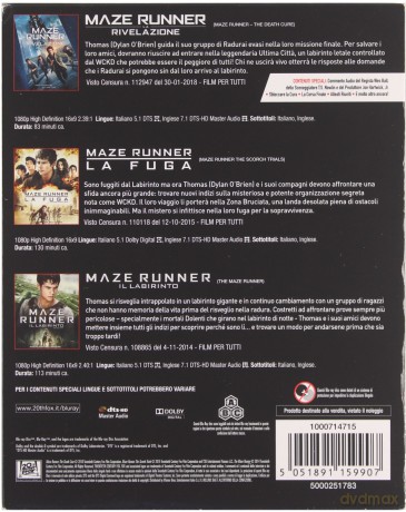 The Maze Runner 1-3 (Więzień labiryntu 1-3) [3xBlu-Ray]
