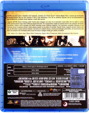 The Silence of the Lambs (Milczenie owiec) [Blu-Ray]