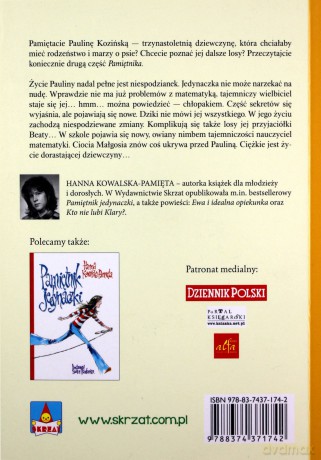 Pamiętnik jedynaczki 2  sekret... - Hanna Kowalska-Pamięta [KSIĄŻKA]