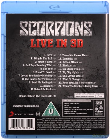 Get Your Sting And Blackout Live 2011 in 3D [Blu-Ray]