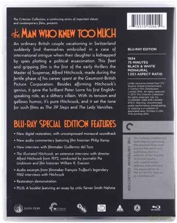 The Man Who Knew Too Much (Człowiek, który wiedział za dużo) [Blu-Ray]