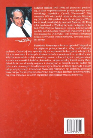 Pieśniarka Warszawy H. Ordonówna tw. - Tadeusz Wittlin [KSIĄŻKA]