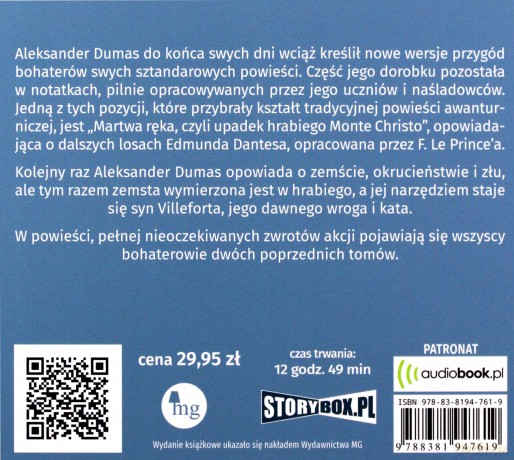 Martwa ręka, czyli upadek hrabiego Monte Christo - Aleksander Dumas [AUDIOBOOK]
