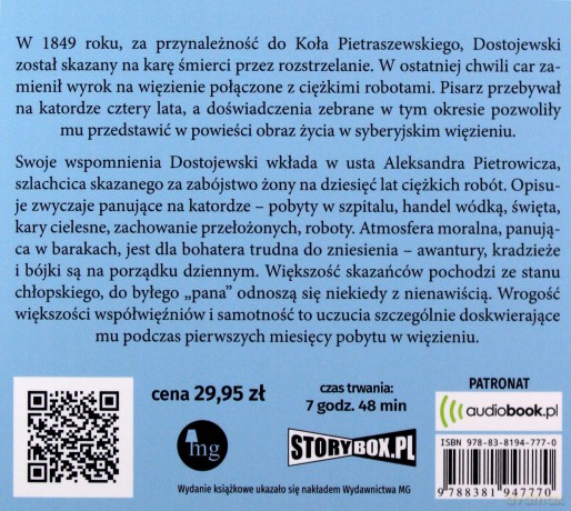 Wspomnienia z martwego domu - Fiodor Dostojewski [AUDIOBOOK]