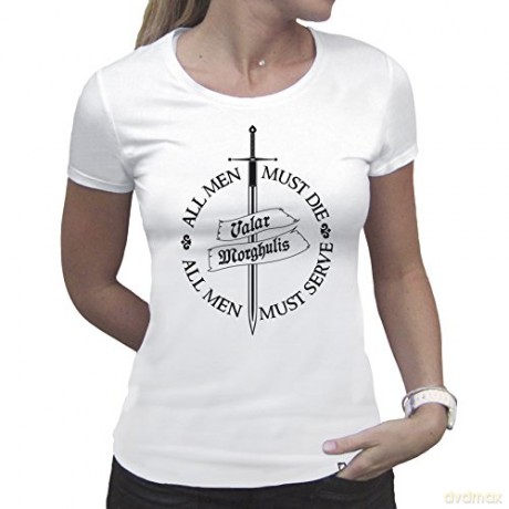 GAME OF THRONES Tshirt Valar Morghulis woman SS white basic (Gra o Tron) M