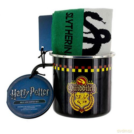 HARRY POTTER Slytherin Quidditch Zestaw: Puszka, Kubek, skarpety