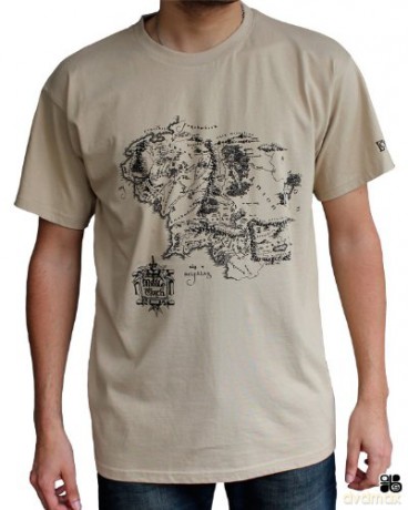 LORD OF THE RING Tshirt Map man SS sand basic S
