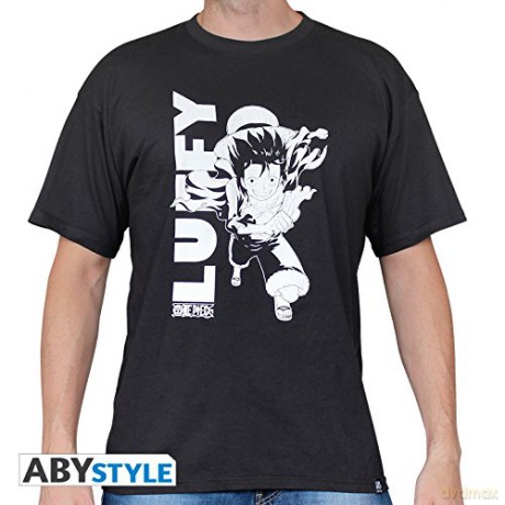 ONE PIECE Tshirt Luffy running man SS black used 150gr M