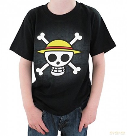 ONE PIECE Tshirt Skull with map kids SS black basic
