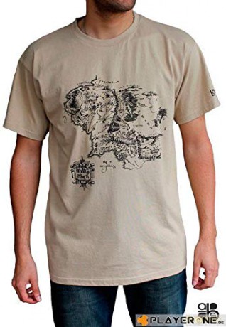 LORD OF THE RING Tshirt Map man SS sand basic M