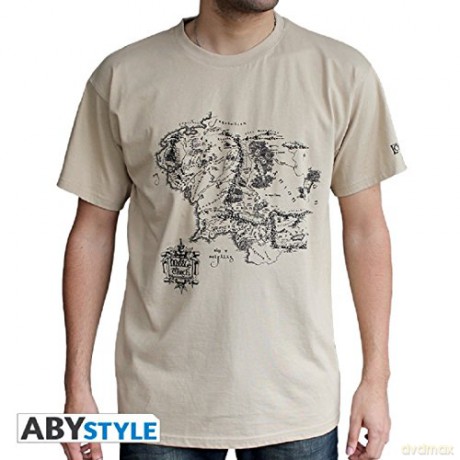 LORD OF THE RING Tshirt Map man SS sand basic XXL