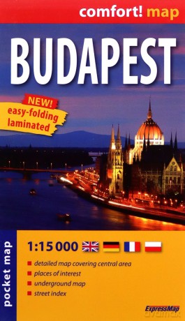 Budapest kieszonkowy laminowany plan miasta 1:15 000