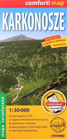 Karkonosze laminowana mapa turystyczna 1:30 000