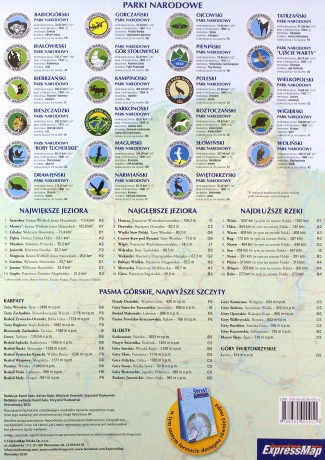 Polska Mapa ogólnogeograficzna i administracyjno-samochodowa laminowana mapa XXL 1:1 000 000