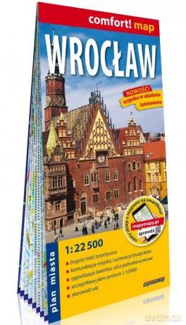 Wrocław laminowany plan miasta 1:22 500