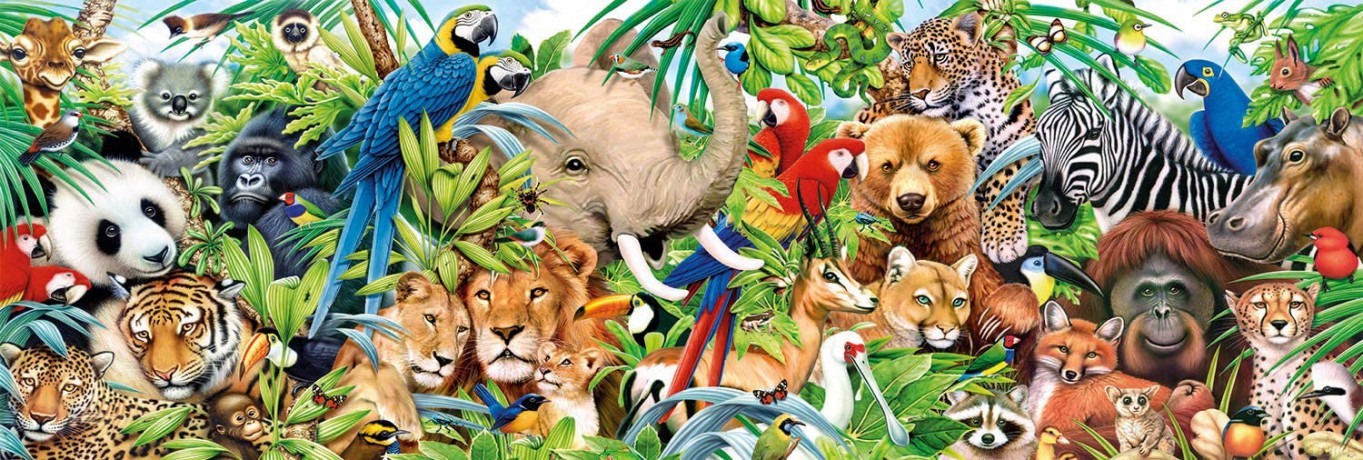 CLEMENTONI 1000 el. Panoramiczne HQ Dzika przyroda (39517) [PUZZLE]