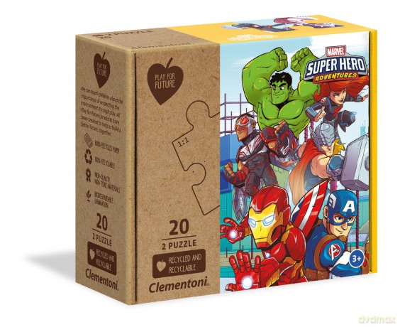 CLEMENTONI 2x20 el. Play for future Marvel Superhero (24775) [PUZZLE]