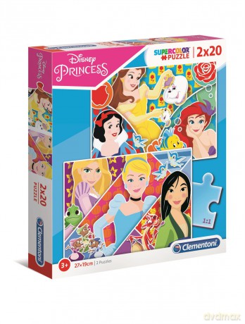 CLEMENTONI 2x20 el. super kolor księżniczki (24766) [PUZZLE]