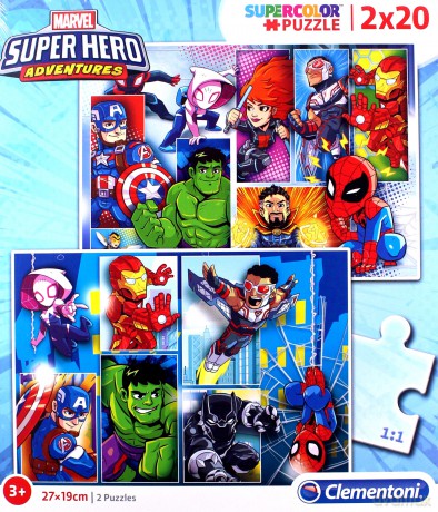 CLEMENTONI 2x20 el. super kolor Superhero (24768) [PUZZLE]