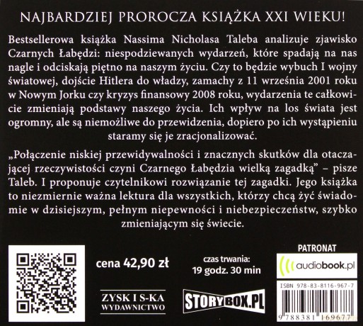 Czarny Łabędź. Jak nieprzewidywalne zdarzenia rządzą naszym życiem - Nassim Nicholas Taleb [AUDIOBOOK]