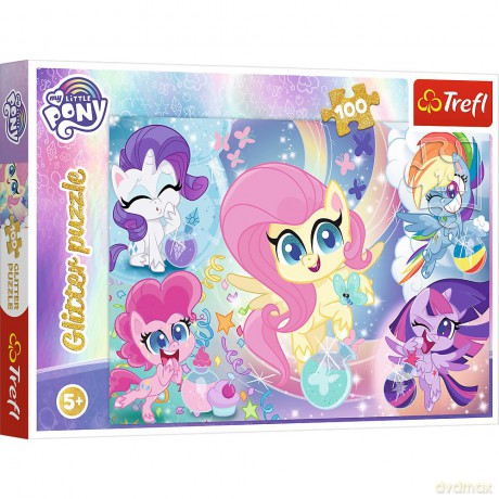 TREFL 100 el. brokatowe Błyszczące kucyki My little Pony (14821) [PUZZLE]