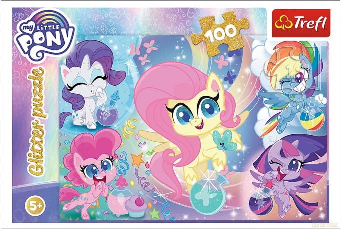 TREFL 100 el. brokatowe Błyszczące kucyki My little Pony (14821) [PUZZLE]
