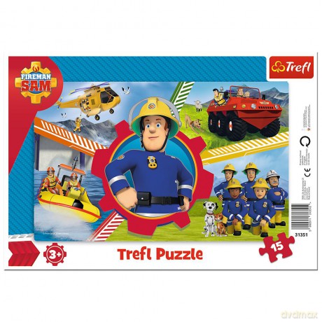 TREFL 15 el. ramkowe Strażaka Sam (31351) [PUZZLE]