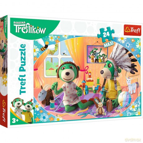 TREFL 24 el. maxi Bawmy się razem Rodzina Treflików (14319) [PUZZLE]