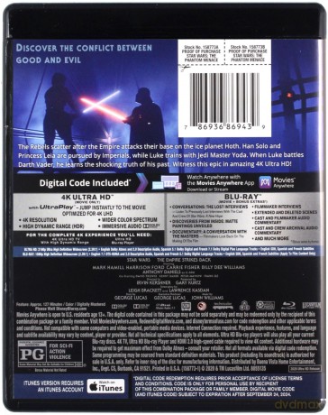 Star Wars: Episode V - The Empire Strikes Back (Gwiezdne wojny: Część V - Imperium kontratakuje) [Blu-Ray 4K]+[Blu-Ray]