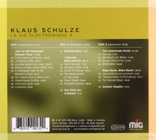 Klaus Schulze: La Vie Electronique 4 (digipack) [3CD]