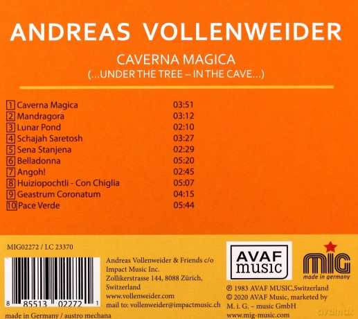 Andreas Vollenweider: Caverna Magica (digipack) [CD]