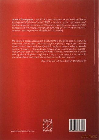 Wzbogacanie pierwiastków śladowych w aspekcie ich oznaczania technikami spektrometrii atomowej - Joanna Dobrzyńska [KSIĄŻKA]
