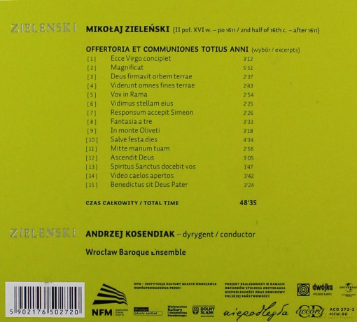 Andrzej Kosendiak: Zieleński -Offertoria Et Communiones [CD]