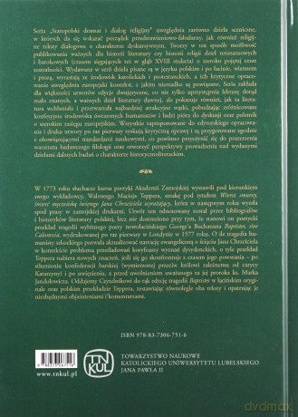 Baptistes, sive Calumnia. Wiersz smutny, śmierć męczeńską świętego Jana Chrzciciela wyrażający - George Buchanan, Maciej Tepper Walenty [KSIĄŻKA]