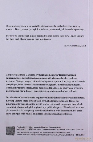 Maurizio Cattelan Amen - Maurizio Cattelan [KSIĄŻKA]