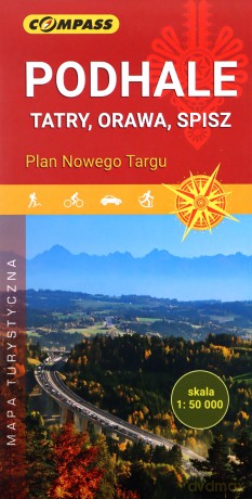 Podhale, Tatry, Orawa, Spisz. Mapa turystyczna. [KSIĄŻKA]