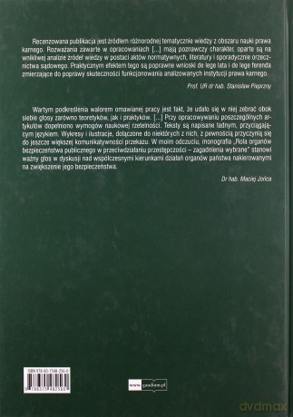 Rola organów bezpieczeństwa publicznego w przeciwdziałaniu przestępczości - zagadnienia wybrane [KSIĄŻKA]