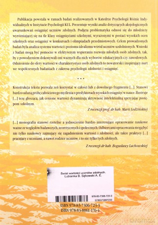 Świat wartości uczniów zdolnych - Beata Łubianka, E. Sękowski Andrzej [KSIĄŻKA]