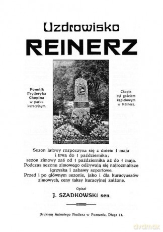 Uzdrowisko Reinerz - J. Szadkowski [KSIĄŻKA]