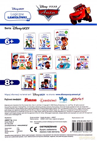 Disney Uczy Auta Logiczne łamigłówki [KSIĄŻKA]