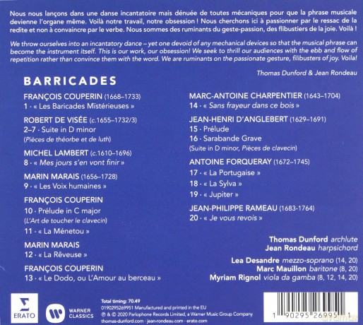 Jean Rondeau: Barricades [CD]
